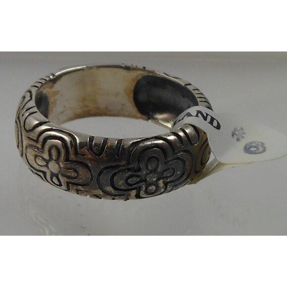 Unique Vintage Sterling Silver MOP Mother of Pearl Shell Ring Oxidized Size 6 - Picture 5 of 10